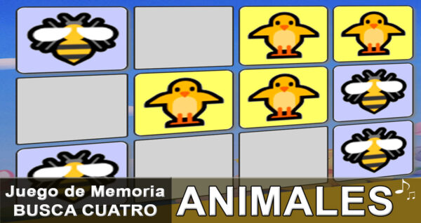 Juegos Busca Cuatro ANIMALES