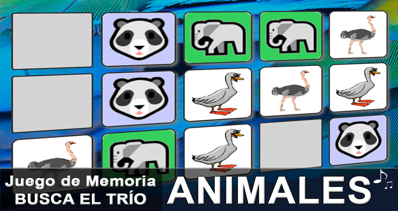 Juego Busca el trío de Animales