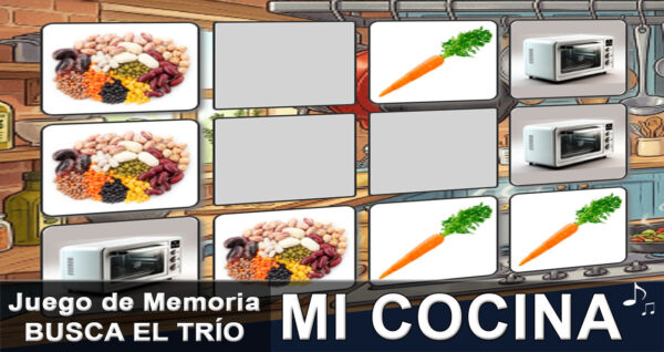 Juego Busca el trío en Cocina