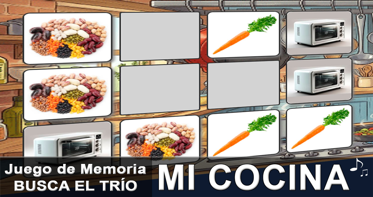 Juego Busca el trío en Cocina