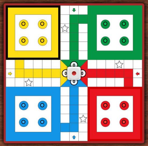 Ludo. Parchís. Tablero 4 jugadores.