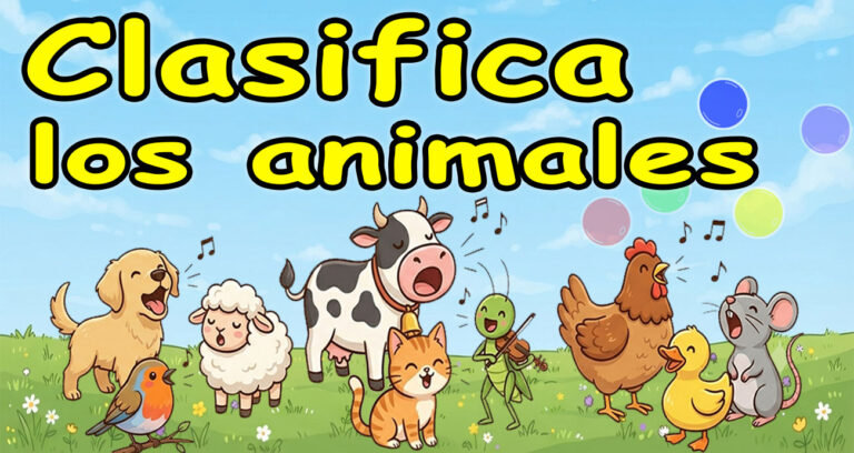Clasifica los animales. Juegos con colores.