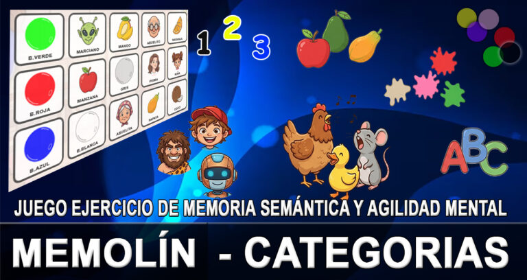 MEMOLÍN Categorías: Juego Ejercicio de Memoria Semántica y Agilidad Mental